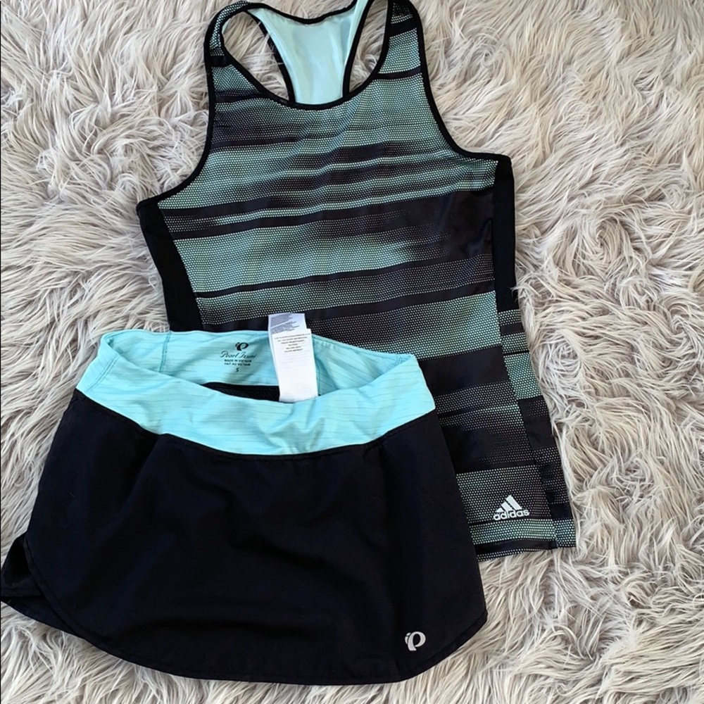 Adidas Top & Pearl Izumi skirt small